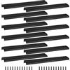 Cjueiom - Confezione da 12 maniglie a scomparsa per armadio da cucina con foro centrale da 256 mm, per cassetti nascosti, maniglie invisibili per armadio (lunghezza totale 300 mm, nero)