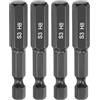 sourcing map 4 punte per trapano a testa esagonale piatta H8 (8 mm) con punta magnetica da 1/4 gambo esagonale da 50 mm (2) lungo lucidato a specchio metrico esagonale cacciavite punte per