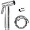 NIYATA Doccetta a mano per bidet, doccetta per lavabo, doccetta per WC, in acciaio inox, con tubo e supporto, supporto a parete, per lavabo, bagno e cucina