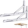 Vebetter 450mm Staffa Pieghevole, 2Pcs Mensola Pieghevole, Staffe Mensole Pesanti, Supporto Da Parete In Metallo Bianco, Per Garage, Cucina, Camera Da Letto, Supporto Tavolo Staffe Carico 100KG