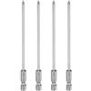 QUARKZMAN 4Pz #0 Punte Cacciavite Phillips PH0 1/4 Gambo Esagonale 4.3 (110mm) Lungo 3mm Asta Inserti per Avvitatore Punta Trapano a Croce Magnetiche Acciaio S2 per Utensili, Grigio