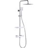 ARCORA Sistema doccia con termostato, in acciaio inox 304, doccia a pioggia, set rubinetto per vasca da bagno, termostato in rame per bagno (Doccia termostatica con staffa)