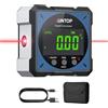 XUNTOP Misuratore Angolo Digitale con Laser Orizzontale Inclinometro Digitale Magnetico Ricaricabile USB-C di Precisione ±0.2° e Display LCD Retroilluminato per Auto Garagea e Fai da Te - Blu