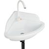 shawoo Piccolo lavabo da bagno con montaggio a parete per bagno, lavabo triangolare senza fori, installazione autoadesiva, 45 x 45 cm, con foro per rubinetto, mini lavello in plastica per camper, lavello in