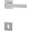 Ghidini Maniglia per Porta Interna GM08, zama Finitura ZCS, con Rosetta Quadrata 45x45x10mm e bocchetta foro Patent