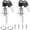 PATIKIL 2pz Serratura Cassetti Chiavi Argento Serrature Ufficio Armadio | Serratura Armadietto 19mm(3/4 a Chiave Differente Cilindro Serratura Lega, Armadietto Vetrina
