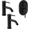 Kiamami Valentina - Rubinetteria Nera Da Bagno Lavabo Bidet Doccia Con Deviatore | Fassa