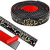 ZTVOWTO 300cm*3.6cm Modanatura Adesiva, Rifiniture da Parete, 3D Finitura Decorativa per Bordi Specchio, Mobili, Cornici Porte, Soffitti, Home Decoration(Nero con Oro)