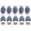 YUANQIAN Set di 10 rulli per porta della doccia, guide e pulegge, 20 mm, parti di ricambio per bagno