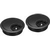 QUARKZMAN 2 Pcs Passacavi Per Scrivania 1.8 Pollici, Copertura Rotonda Foro Scrivania In Lega Di Zinco Organizzatore Cavi Per Cavi Scrivania Casa Ufficio Computer, 45mm, Nero