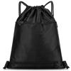 Rundago Sacca da Palestra con Coulisse, Zaino Sportivo Impermeabile in Poliestere, Borsa Leggera per Uomo e Donna, Ideale per Sport, Viaggi e Scuola, Nero, 49x42cm