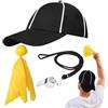 Generico per Costume da - Berretto da Baseball Confortevole e Traspirante, Cappelli con Bandiera di rigore per e Fischietto in Acciaio Inossidabile, Kit da 3 Pezzi per Adolescenti