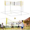 Fmzrbnih Set di rete da beach volley, regolabile in altezza, portatile, per tennis junior, set completo per sport e pallavolo, giochi all'aperto, cortile, spiaggia, parco, divertimento in famiglia