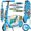 KESSER® Monopattino per bambini, pieghevole, regolabile in altezza, fino a 100 kg, freno posteriore, superficie antiscivolo, altezza fino a 185 cm, tracolla inclusa