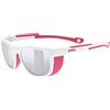 Uvex Occhiali da sole unisex bambino Sportstyle 513, Bianco opaco/Argento a specchio, Taglia unica