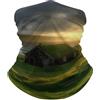 Generic Iceland Hut Grass Coast Sea Sun Rays Ghetta da Collo 25X50cm Sciarpa A Tubo Elastico Antiscivolo Scaldacollo per attività Sports Ciclismo