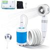 Aicharynic Doccia portatile da campeggio con pompa, 6000 mAh, doccia da campeggio con batteria, doccia mobile per esterni con soffione e tubo, doppia modalità acqua, doccia portatile per campeggio, viaggi