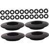 Healvian 24 Pezzi Anelli Antigoccia da Kayak in PVC Nero, Resistenti all'Usura e agli Urti, Accessori Sostitutivi per Pagaie in Alluminio, per Sport Acquatici Professionali e Acque Aperte