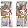 PRO FILSTAR Set di 2 Sabiki Piuma Rig - 2x10 Ami da Pesca N6 - Filo Fluorocarbon DIA0,25mm - Feathers - Esche Artificiali - Esche da Pesca Mare per Sgombro - Accessori - Fishing Kit - Attrezzatura