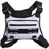 Générique Borsa per il petto da corsa riflettente con supporto per telefono, in tessuto impermeabile, con cintura regolabile, supporto traspirante per jogging, ciclismo, L, bianco, Fare riferimento alla