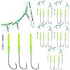 Narcissus 5PCS Sea Fishing Rigs, pre-legato Flapper con dimensioni 1/0 e 2/0 ganci, anti-groviglio, 1-3 ganci, lacune (45cm, 52cm, 80cm), pronto per la pesca in spiaggia (5pcs- 3 ami - dimensioni 2/0