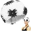 BATHVEVE Cuffia da Piscina Donna Fiore Decorativo in Poliestere e Nailon, Elastica e Protettiva per Chioma, per Vacanze Estive e Sport Acquatici All'aperto
