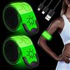 Byffoer Braccialetto a LED ricaricabile, 2 pezzi, riflettente, luminoso, ricaricabile, per jogging, corsa, passeggiate con cani
