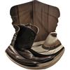 Generic Cowboy Black Hat Western Boots Scaldacollo 25X50cm Sciarpa A Mezza Faccia Antivento Traspirante Ghetta da Collo per Adulto Sports Ciclismo