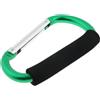 QUILSTM Moschettone a molla con impugnatura ammortizzata, portatile, grande, con anello a D, moschettone in alluminio, portachiavi, portachiavi, per avventure all'aria aperta, verde, 12 mm