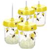 COM-FOUR® 4x Trappola per vespe - Trappola viva ecologica da appendere - Protezione per esterni - Cattura insetti in plastica - umana per il controllo degli insetti (04 pezzi - giallo 13 cm)