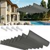 FEIJDON Tenda da Sole 65x460cm Protezione Solare, Impermeabile Tenda Parasole Retrattile Ad Onda Retrattile, con Fune Ret per Giardino Balcone Terrazza, Grigio Chiaro