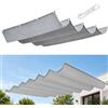 HOKXUAN Vela Ombreggiante a Onda Retrattile 80 x 375 cm Protezione Raggi UV 98% in Pes Idrorepellente Rettangolare Rete Ombreggiante per Giardino Esterno Giardino, Grigio Chiaro