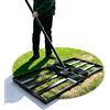 TEOV 【75 x 25 cm】 Rastrello livellante per prato con manico telescopico da 2 m e sistema di presa a manopola (a prova di colpa) - raschietto per prato in acciaio inox per un facile livellamento di prato