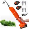 Generic Zappa e Diserbatore Elettrico, Fresa da Giardino Senza Fili con 1/2 Batterie & Asta Lunga, Mini Zappa Elettrica per Scavare, Diserbare e Ammorbidire Il Terreno, 2 Paia di Guanti Two Batteries