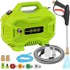 DEWINNER 130Bar High Pressure Cleaner, Mini Idropulitrice Portatile da 1200W, Regolazione a 3 velocità con 4 Ugelli, Tubo da 8 Metri e Spruzzatore di Schiuma Per La Pulizia Di Balconi