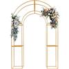 MIUKYUI Arco di nozze in ferro, 150 x 230 cm, colore oro bianco, per matrimoni, feste ed eventi, con base stabile, portata 100 kg, decorazione e sfondo (oro)