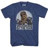 Star Wars T-Shirt Uomo Chewbecca Wookie dell'anno Porgs Tee Heather Navy MD