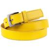 JASLEN - Cintura Uomo Pelle Made in Italy Con Fibbia Automatica, Cintura Pelle Vera Uomo Giallo Classica E Regolabile XL. Misura regolabile con vite