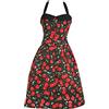 I LOVE FANCY DRESS LTD Abito da donna anni '50, senza maniche, con motivo ciliegia rossa, stile retrò, stile anni '50, rock n roll (piccolo/medio)