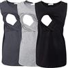 Smallshow Canottiere per Donna maternità Infermieristica Senza Maniche Top Canotta Allattamento in 3 Pezzi Black-Deep Grey-Light Grey M