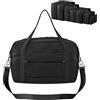 QiYiCAT Per bagaglio a mano Ryanair, 40 x 20 x 25, borsa da viaggio pieghevole con borsa bagnata rimovibile, Ryan Airlines Bag 40 x 20 x 25 cm (modello nero/A + 7 cubi)
