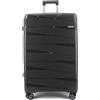NPLE Valigia Trolley Colorata Bagaglio A Mano Ultraleggero Doppia Ruota Zip Antifurto Tessuto Interno in 230D Realizzato in polipropilene disponibile in 3 misure (Grigio Scuro, 28"- 75 X 50 X 34 cm)