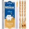 MODOGO® Siwak Naturale x4 con Custodia x1 - Spazzolino Ecologico per Denti - Miswak Africano per Pulizia, Sbiancamento e Igiene Orale - Bastoncini di Araak come Alternativa Sostenibile