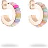 Tamaris orecchino a cerchio per donna, orecchini wasserfest in acciaio inossidabile con bunten Steinchen, Oro rosa