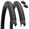 ECOVELO 2 COPERTONI NERI 28x1 1/2 (40-635) + CAMERE D'ARIA AMERICA PNEUMATICI STRADALI BICICLETTA CITY BIKE BICI TREKKING 28 POLLICI