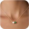 Turandoss Collana da donna con pietra portafortuna, con ciondolo rotondo in oro 14 carati, regalo personalizzato per mamma, donna, ragazza, ragazza, ragazza, ragazza, 12 mesi, 40+6cm, Metallo