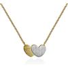 namana Collana con Ciondolo a Forma di Cuore. Collana Doppio Cuore con Finitura Spazzolata per Donna. Collana con Pendente senza nichel e senza piombo. Gioielli con Confezione Regalo. (Oro e Argento)