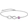 Suplight Cavigliera Donna Argento 925 con ciondolo infinito pietra di nascita alessandritte mese giugno Cavigliera Catenina Argento con Pietra Ipoallergico Gioiello da Spiaggia
