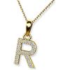 LillyMarie Collana Da Donna In Oro 333 Con Ciondolo Lettera R E Catena Regolabile