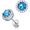 ChicSilver Orecchini a perno in argento Sterling 925 con zirconia cubica e zirconia cubica, per donna, alla moda, regalo, Argento sterling Diamante Zirconia cubica, zirconia cubica